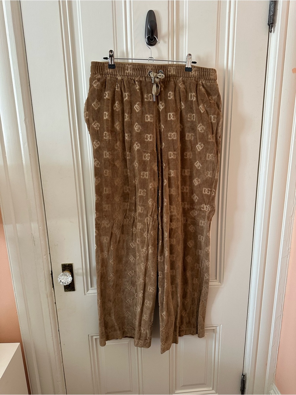 Dolce and Gabbana Relaxed Gold Jacquard Chenille Drawstring Women’s Lounge Pants